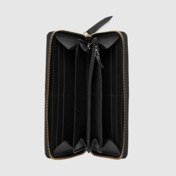 - Gucci Gg Supreme Bees Zip Around Wallet in Beige NWT - Picture 3 of 4